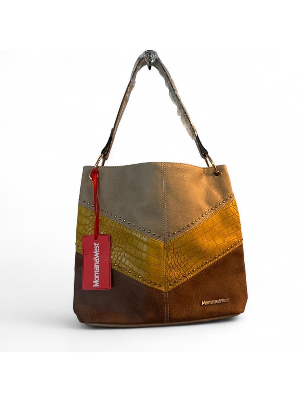 Montana West Patchwork Shoulder Bag – Studded Western Hobo, NWT